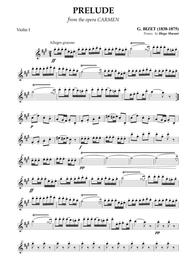 Carmen Overture (Prelude) for String Quartet Sheet Music by Georges Bizet