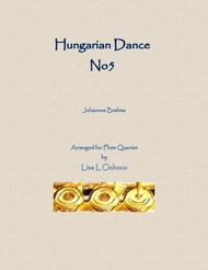 Hungarian Dance No5 for Flute Quartet Sheet Music by Johannes Brahms
