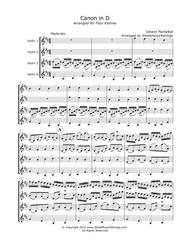 Pachelbel - Canon in D for Four Violins Sheet Music by Johann Pachelbel