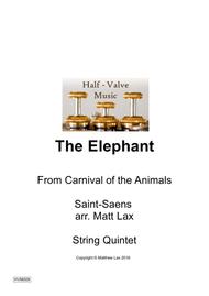 The Elephant from Carnival of the Animals (Double Bass and String quartet/string orchestra) Sheet Music by Camille Saint-Saens