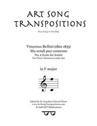 Ma rendi pur contento (F major) Sheet Music by Vincenzo Bellini