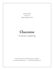 Chaconne by Jeremiah Clarke - solo lever or pedal harp Sheet Music by Jeremiah Clarke