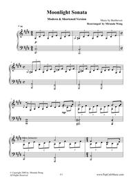 Moonlight Sonata - Easy Piano Sheet Music by Ludwig van Beethoven