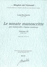 Manuscript sonatas for cello and b.c. - VOLUME III Sheet Music by Luigi Boccherini