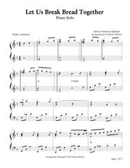 Let Us Break Bread Together (Piano Solo) Sheet Music by Traditional Spiritual