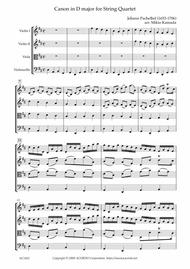 Canon in D major for String Quartet Sheet Music by Johann Pachelbel