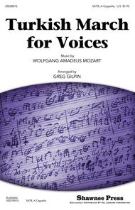Turkish March for Voices Sheet Music by Wolfgang Amadeus Mozart