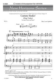 Cantate Hodie! (Sing Today) Sheet Music by Mary Lynn Lightfoot