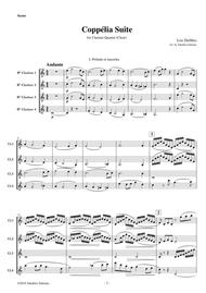 Coppelia Suite for Clarinet Quartet Sheet Music by Leo Delibes