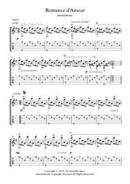 Romance d Amour for Guitar Sheet Music by Traditional