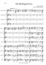 The Old Rugged Cross (original version) Clarinet Quartet Sheet Music by George Bennard