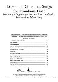 15 Popular Christmas Songs for Trombone Duet (Suitable for beginning / intermediate trombonists) Sheet Music by Edwin Sung