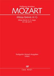 Missa brevis in G major Sheet Music by Wolfgang Amadeus Mozart