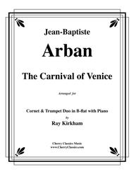 The Carnival of Venice for Cornet and Trumpet Duo with Piano accompaniment Sheet Music by Jean-Baptiste Arban
