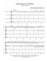 Little Fugue in G MInor for Saxophone Quartet Sheet Music by Joh. Seb. Bach