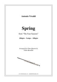 The Four Seasons - Spring - for Flute Quartet or Flute Choir Sheet Music by Antonio Vivaldi