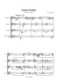 Autumn Wedding - for Clarinet Quartet Sheet Music by Kate Agioritis