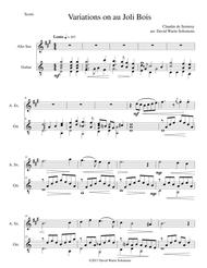 Variations on au Joli Bois for alto saxophone and guitar Sheet Music by Claudin de Sermisy