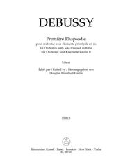 Premiere Rhapsodie for Orchestra with Solo Clarinet in B-flat Sheet Music by Claude Debussy