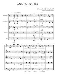 Annen-Polka for Brass Quintet Sheet Music by J. Strauss II