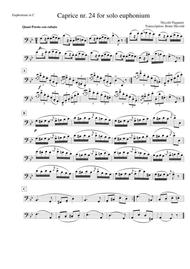 Caprice no. 24 for solo euphonium (Paganini) Sheet Music by Nicolo Paganini