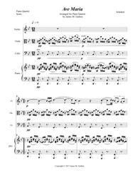 Schubert: Ave Maria for Piano Quartet Sheet Music by Franz Schubert