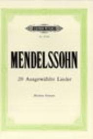 20 Selected Songs Sheet Music by Felix Bartholdy Mendelssohn