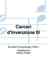 Carceri d'Invenzione III Sheet Music by Brian Ferneyhough