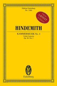 Chamber Music No. 4 op. 36/3 Sheet Music by Paul Hindemith