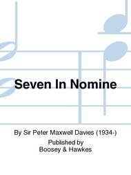 Seven In Nomine Sheet Music by Sir Peter Maxwell Davies