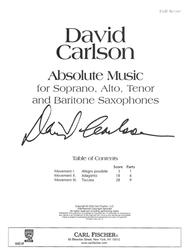 Absolute Music Sheet Music by David Carlson