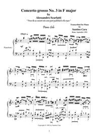 Concerto grosso in F major - Scarlatti A - Piano Solo Sheet Music by Scarlatti Alessandro