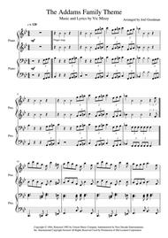 The Addams Family Theme - 4 hands piano duet Sheet Music by Vic Mizzy