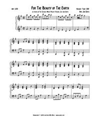 For The Beauty of the Earth Sheet Music by Public Domain