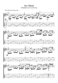 Ave Maria classical guitar solo with tablature Sheet Music by Franz Schubert